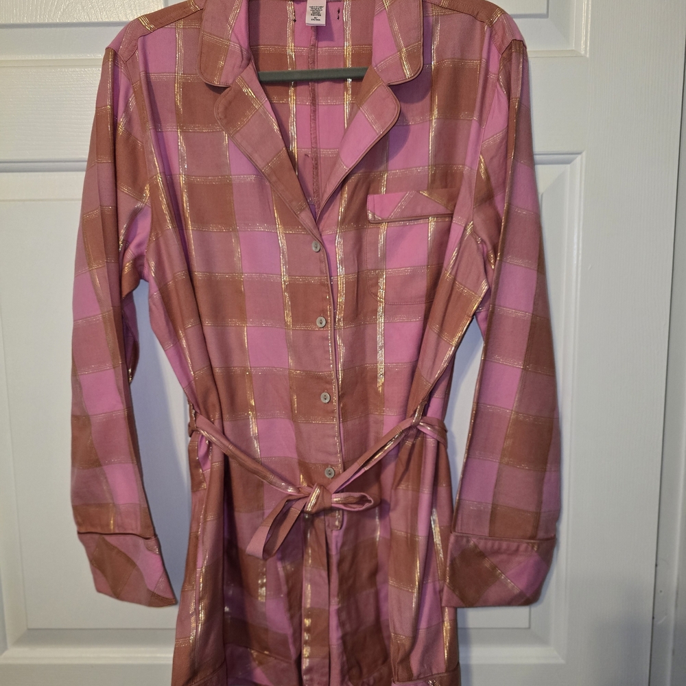 Victoria’s Secret Pink Plaid Sleep Romper Size M